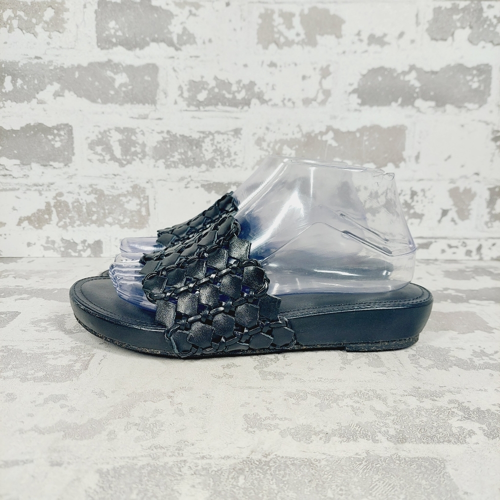 ALI MACGRAW Womens Wren Black Woven Sandals F995